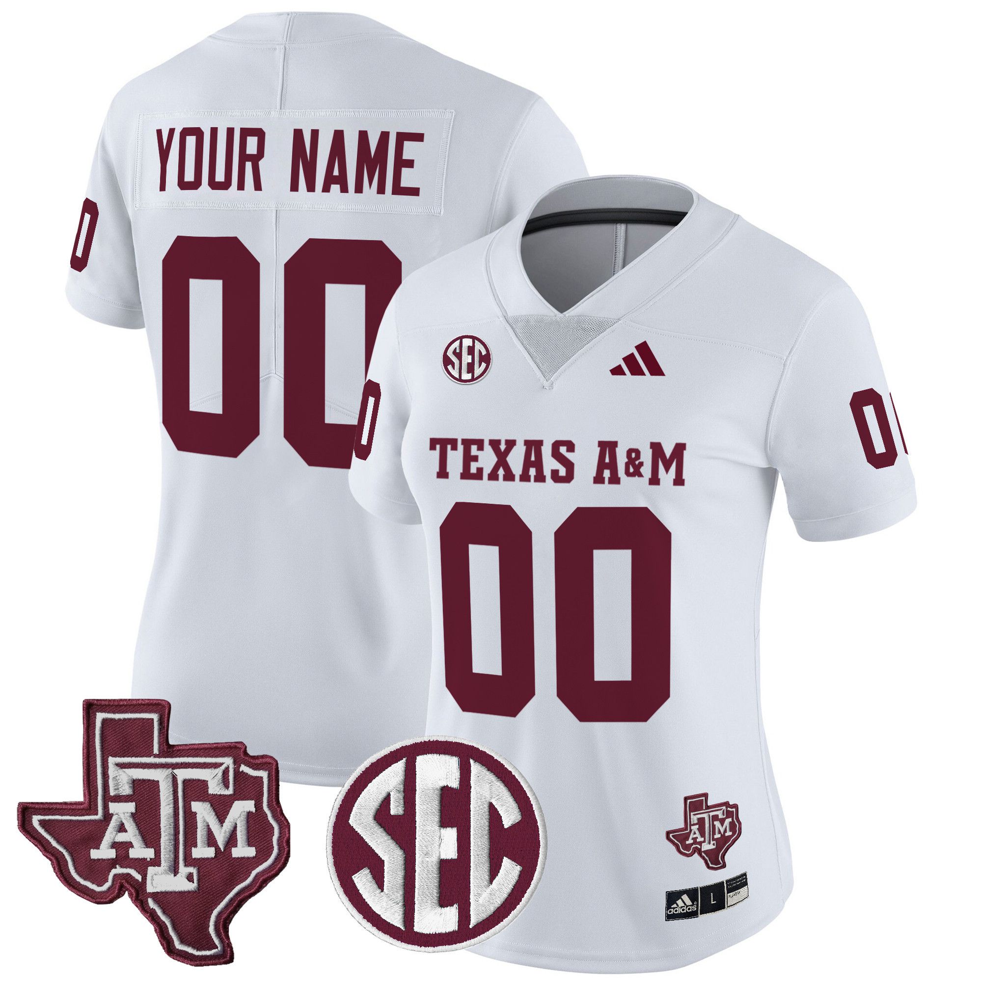 Women Texas A&M Aggies White 2024 Vapor Limited Custom NCAA Jersey->customized ncaa jersey->Custom Jersey